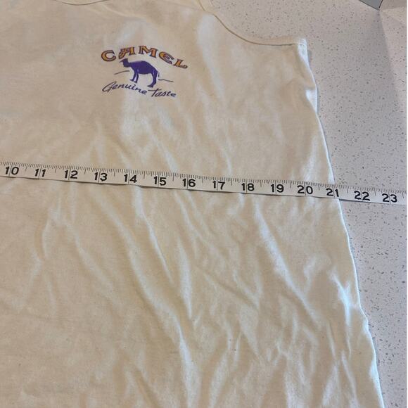 Vintage 90s CAMEL Cigarettes Faded Distress Tank Top Beige Size XL - Picture 7 of 9